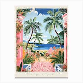 Poster Of Palm Beach, Aruba, Matisse And Rousseau Style 2 Canvas Print