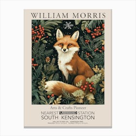 William Morris Prints Fox Christmas Gift Winter Vintage Canvas Print