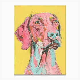 Colourful Wirehaired Vizsla Watercolour Dog Canvas Print