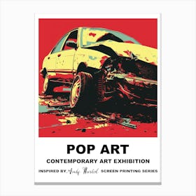 Poster Car Crash Pop Art 3 Canvas Print