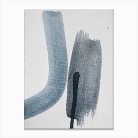 Aquarelle Meets Pencil Blue And Black Canvas Print