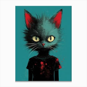 Cat With Bloody Eyes Canvas Print