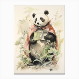 Storybook Animal Watercolour Giant Panda 2 Canvas Print
