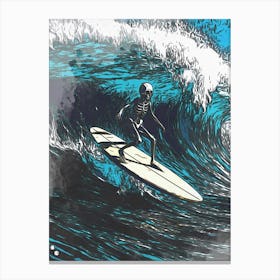 Skull Surfing Canvas Print