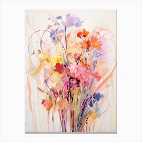 Abstract Flower Painting Fountain Grass 1 Canvas Print