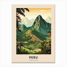 Machu Picchu Peru 1 Vintage Hiking Travel Poster Canvas Print