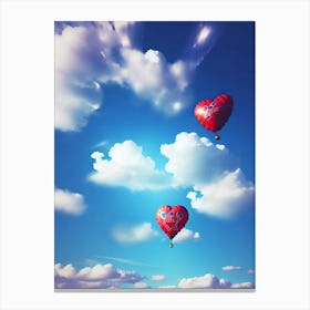 Heart Balloons In The Sky 1 Canvas Print