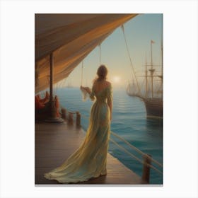 Lady On The Pier Canvas Print