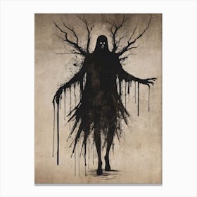 Dance With Death Skeleton Painting (29) Canvas Print