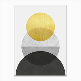 Circles with golden textures 2 Canvas Print