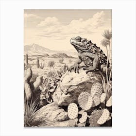Desert Wave Frog Drawing 8 Canvas Print