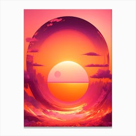 Orange And Pink Sunrise Canvas Print