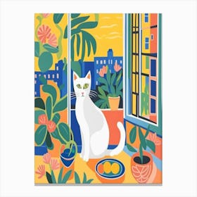 Cat On The Window Sill Matisse Style Canvas Print