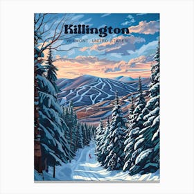 Killington Vermont Green Mountains Travel Art Canvas Print