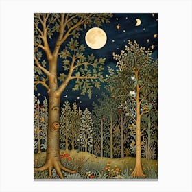 William Morris Forest At Night 5 Canvas Print