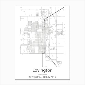 Lovington,United States Minimalist Map Toile