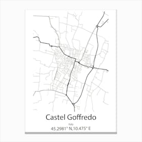 Castel Goffredo,Italy Minimalist Map Canvas Print