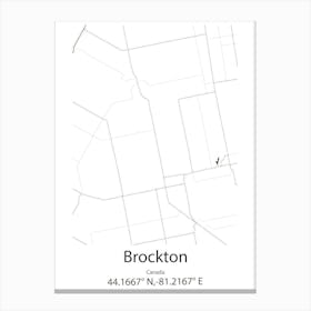 Brockton,Canada Minimalist Map Canvas Print