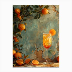 Apricot Cocktail With Oranges 1 Canvas Print