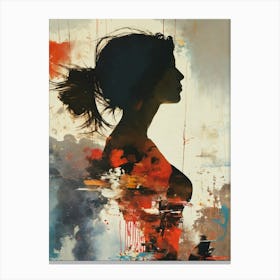 Silhouette Of A Woman 5 Canvas Print