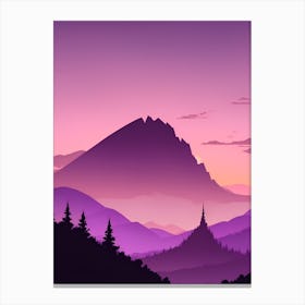 Misty Mountains Vertical Composition In Purple Tone 55 Canvas Print