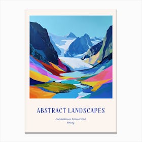 Colourful Abstract Jostedalsbreen National Park Norway 4 Poster Blue Canvas Print