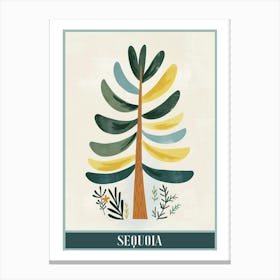 Sequoia Tree Flat Illustration 8 Poster Canvas Print