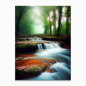 Waterfall In The Forest 13 Canvas Print