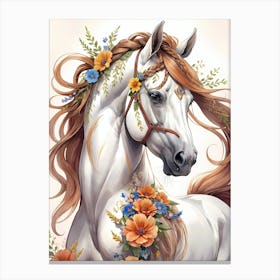 Floral Horse (25) Canvas Print