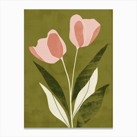 Pink & Green Rose 2 Canvas Print