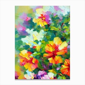 Hibiscus 2 Impressionist Painting Plant Canvas Print