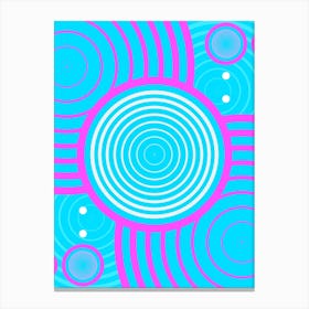 Geometric Glyph in White and Bubblegum Pink and Candy Blue n.0082 Canvas Print