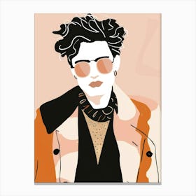 Illustration Of A Woman Wearing Sunglasses 1 Canvas Print