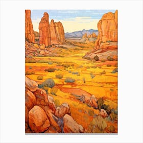 Autumn National Park Painting Arches National Park Utah Usa 1 Canvas Print