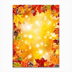 Autumn Leaves Glowing With Bright Yellows Fiery Oranges And Deep Reds Encased Within A Whimsical (4) Canvas Print