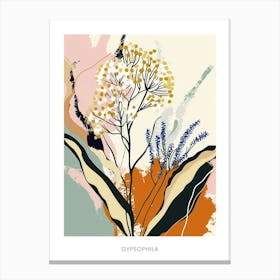 Colourful Flower Illustration Poster Gypsophila 5 Canvas Print