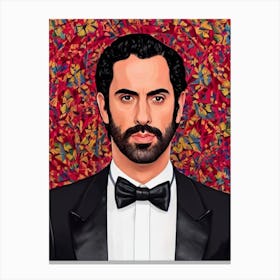 Sacha Baron Cohen Illustration Movies Canvas Print