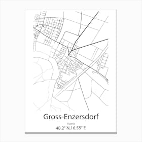 Gross Enzersdorf,Austria Minimalist Map Canvas Print