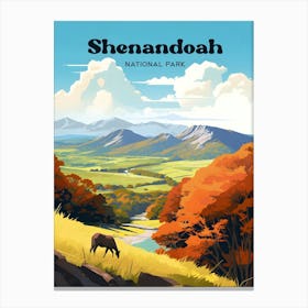 Shenandoah National Park Virginia Adventure Modern Travel Art Canvas Print