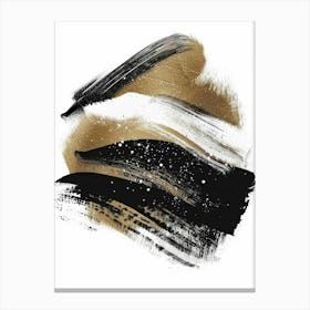 Gold And Black Brush Strokes 32 Canvas Print