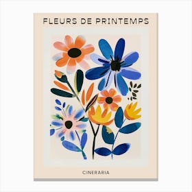 Spring Floral French Poster  Cineraria 1 Canvas Print