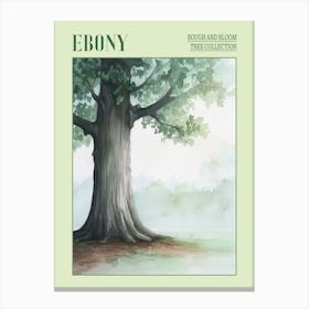 Ebony Tree Atmospheric Watercolour Painting 1 Poster Canvas Print