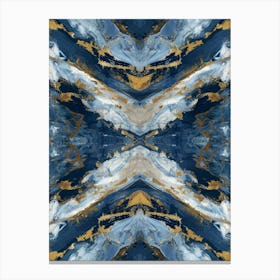 Gold And Blue Abstract Painting 7 Canvas Print