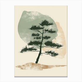 Cedar Tree Minimal Japandi Illustration 3 Canvas Print