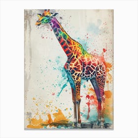 Giraffe Watercolour Side Portrait 2 Canvas Print