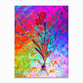Coppertips Botanical in Acid Neon Pink Green and Blue n.0265 Canvas Print