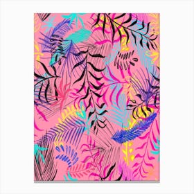 Tropical Leaves Seamless Pattern 1 Canvas Print