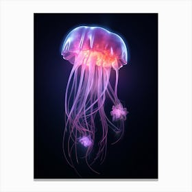 Box Jellyfish Neon Glow 1 Canvas Print