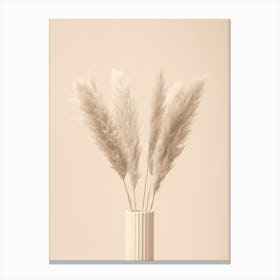 White Vase With Pampas Grass_2064687 Canvas Print