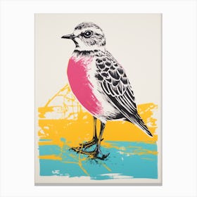 Andy Warhol Style Bird Grey Plover 2 Canvas Print